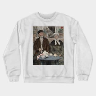 Afternoon Tea by Jean-Francois Raffaelli Crewneck Sweatshirt